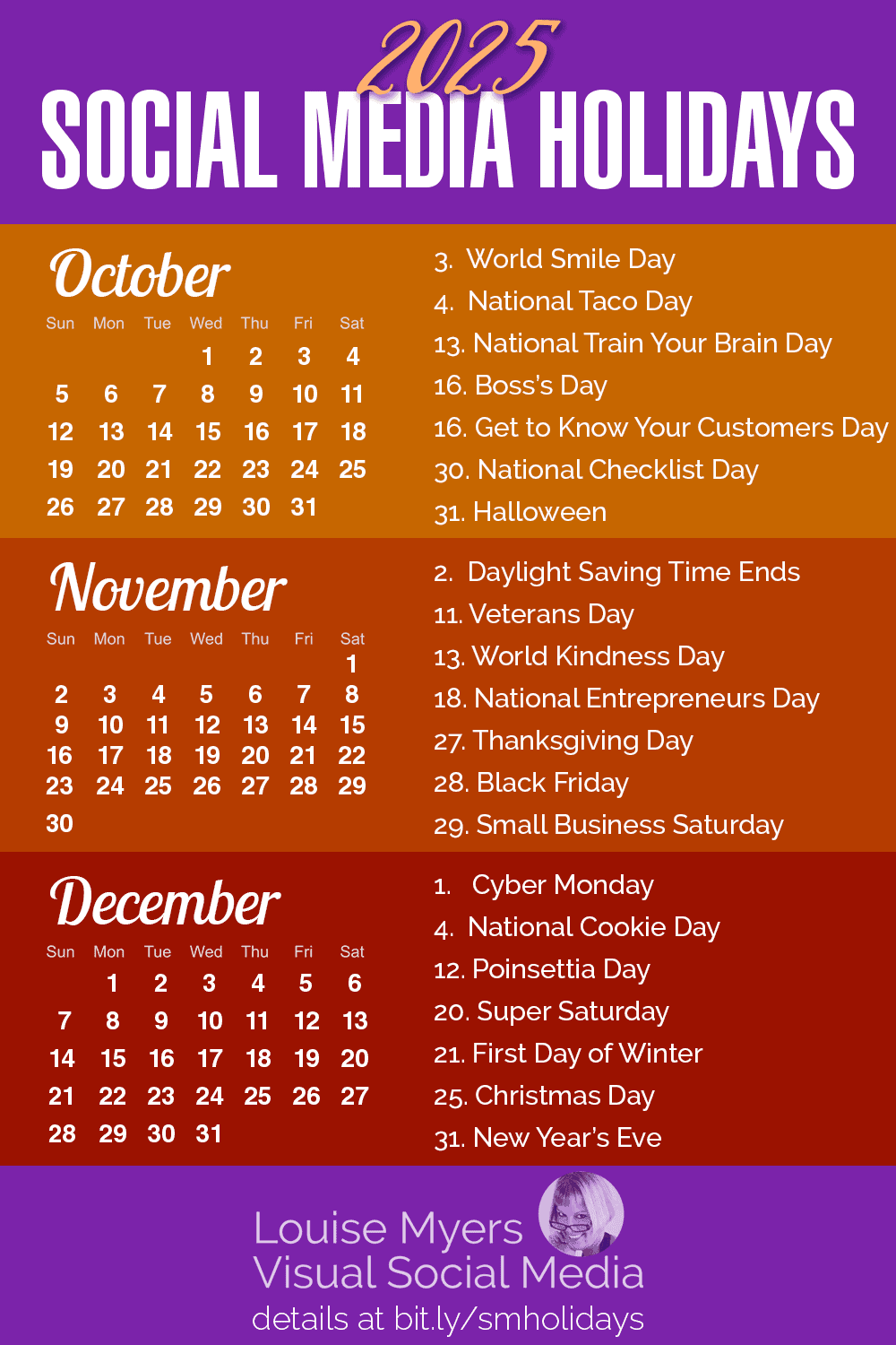 October November December 2025 Calendar