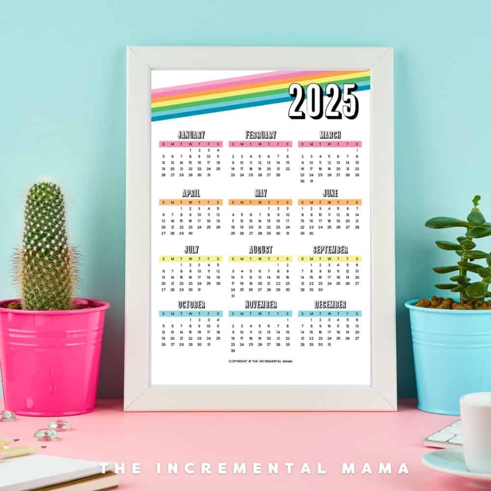 12 Free Printable One Page Yearly Calendars 2025 2026 2027 The Incremental Mama
