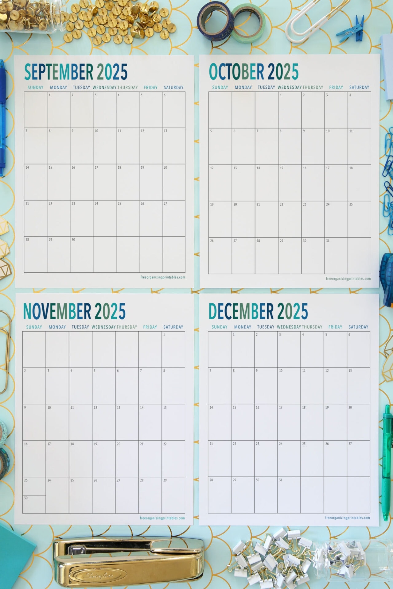 Blank Calendar November & December 2025