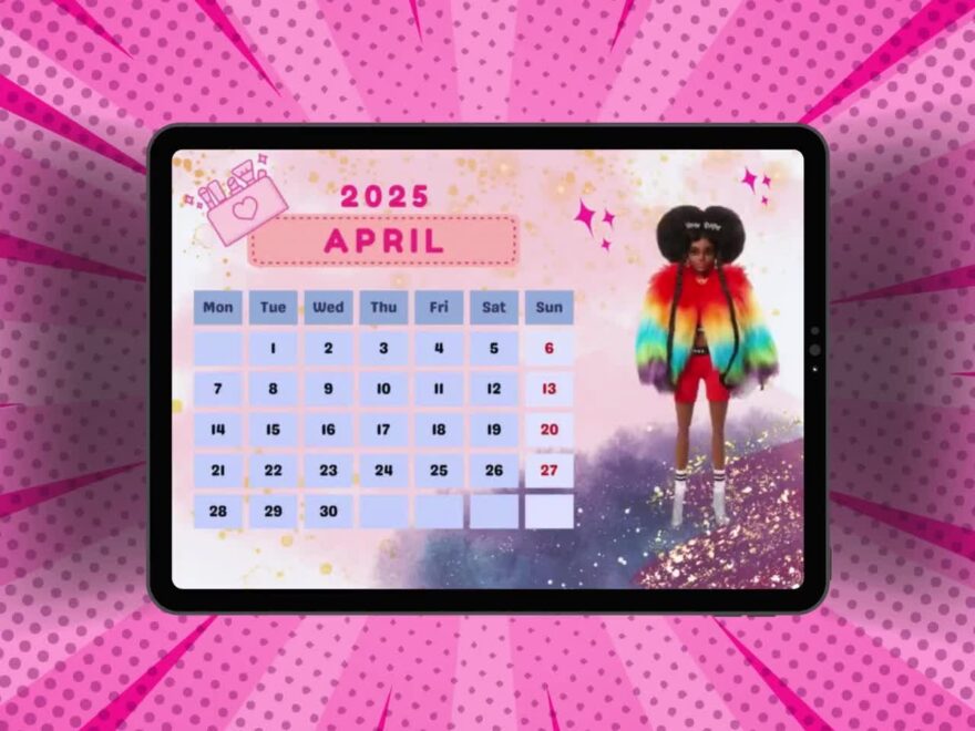 2024 2025 Barbie Desk Calendar Printable Calendar Barbie Calendar Barbie Printable Calendar Digital Calender Etsy UK
