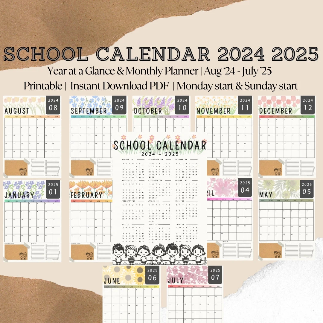Blank Monthly Calendar School Year 2025