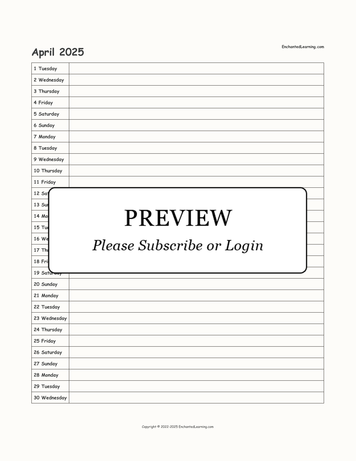 2024 2025 School Year Scheduling Calendar Enchanted Learning