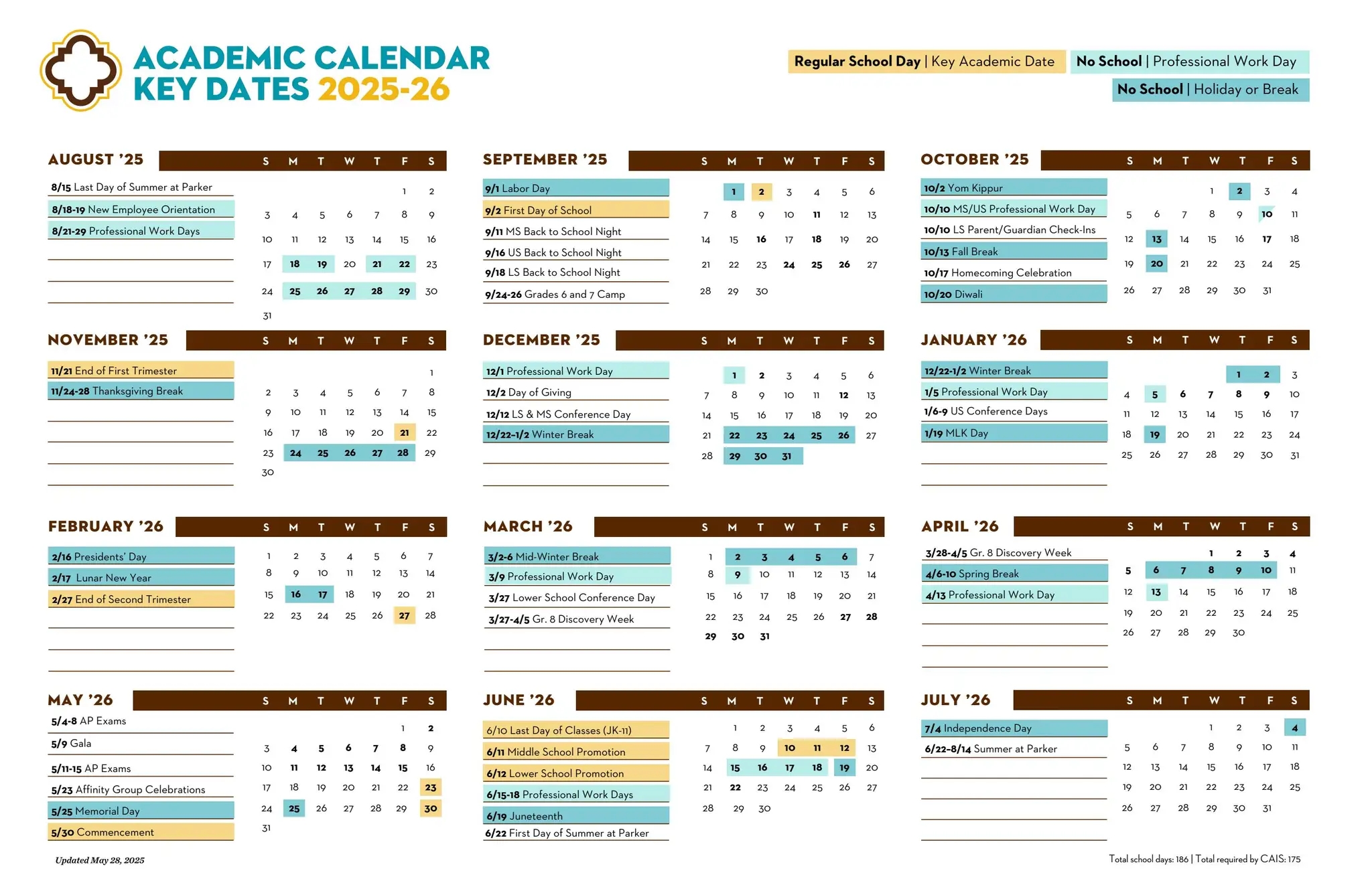 2024 2026 Academic Calendars By Francis Parker School Issuu