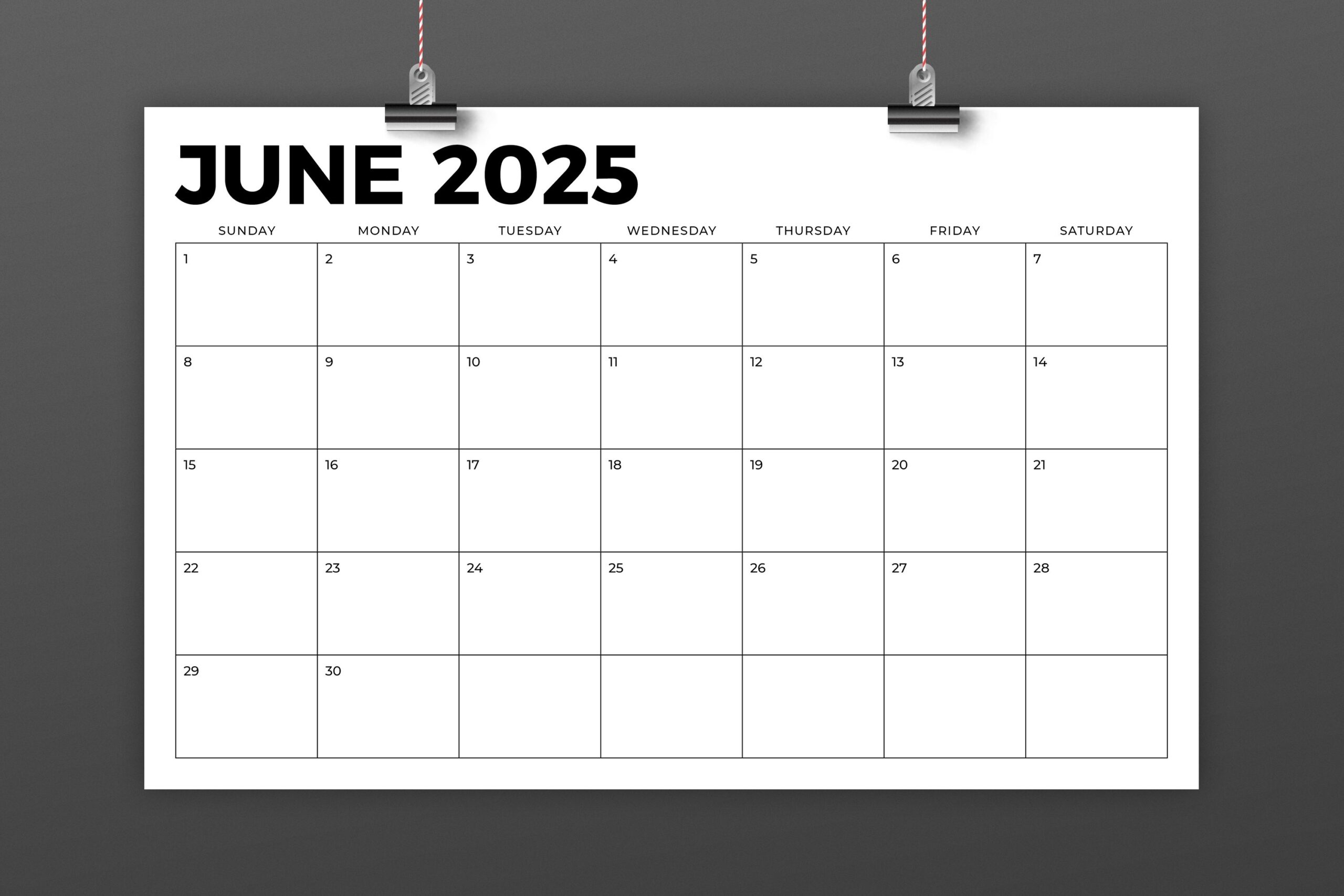 2025 11 X 17 Inch Calendar Template