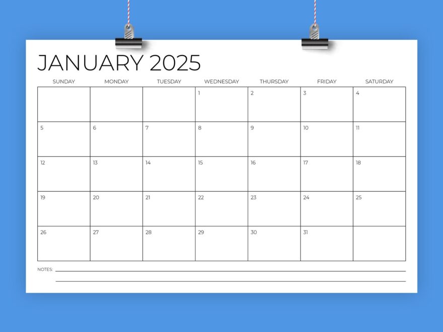 2025 11x17 Calendar Template By Running With Foxes TheHungryJPEG