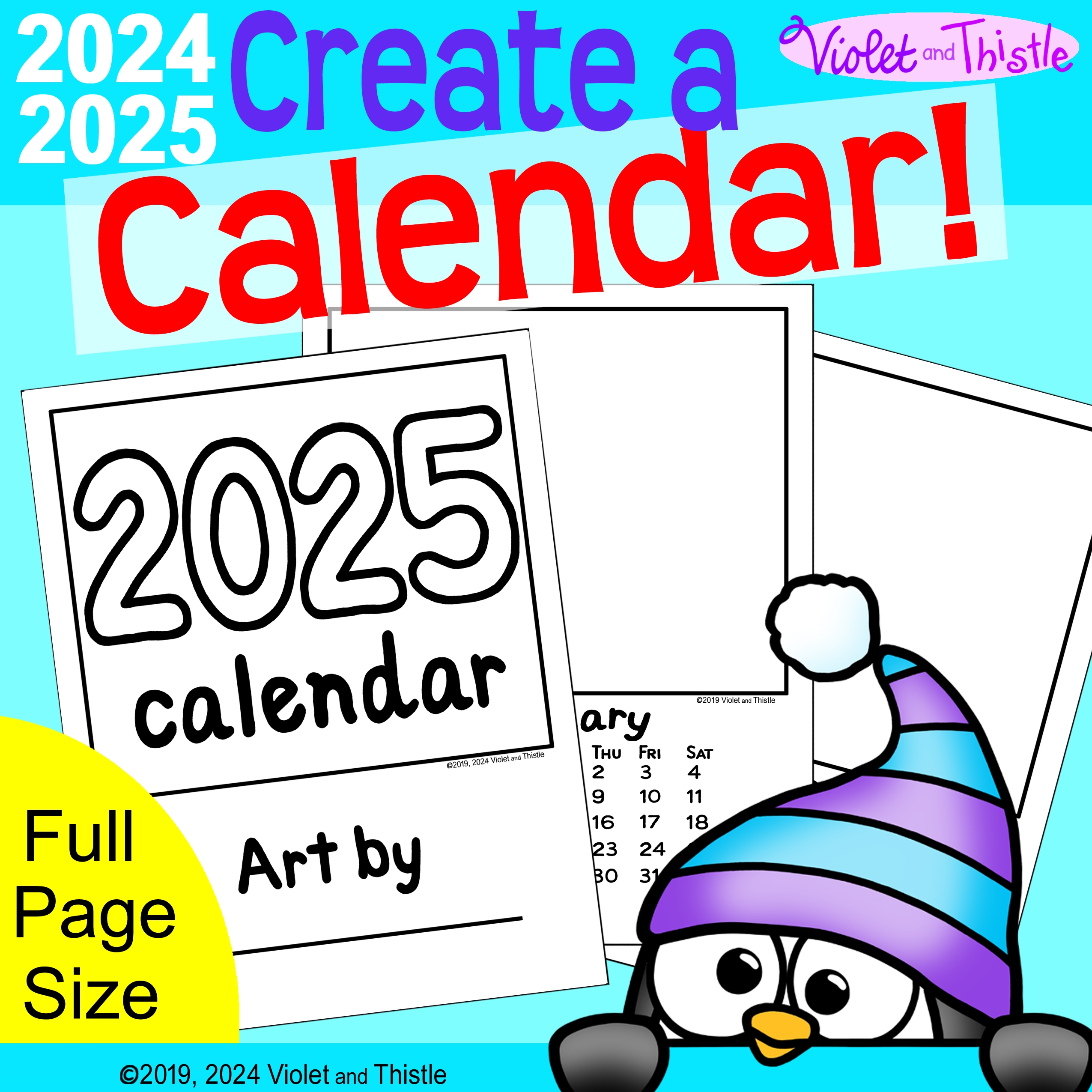2025 2024 Calendar Parent Christmas Gift For Parent Family Printable Blank For Kids To Draw In C3 Made By Teachers