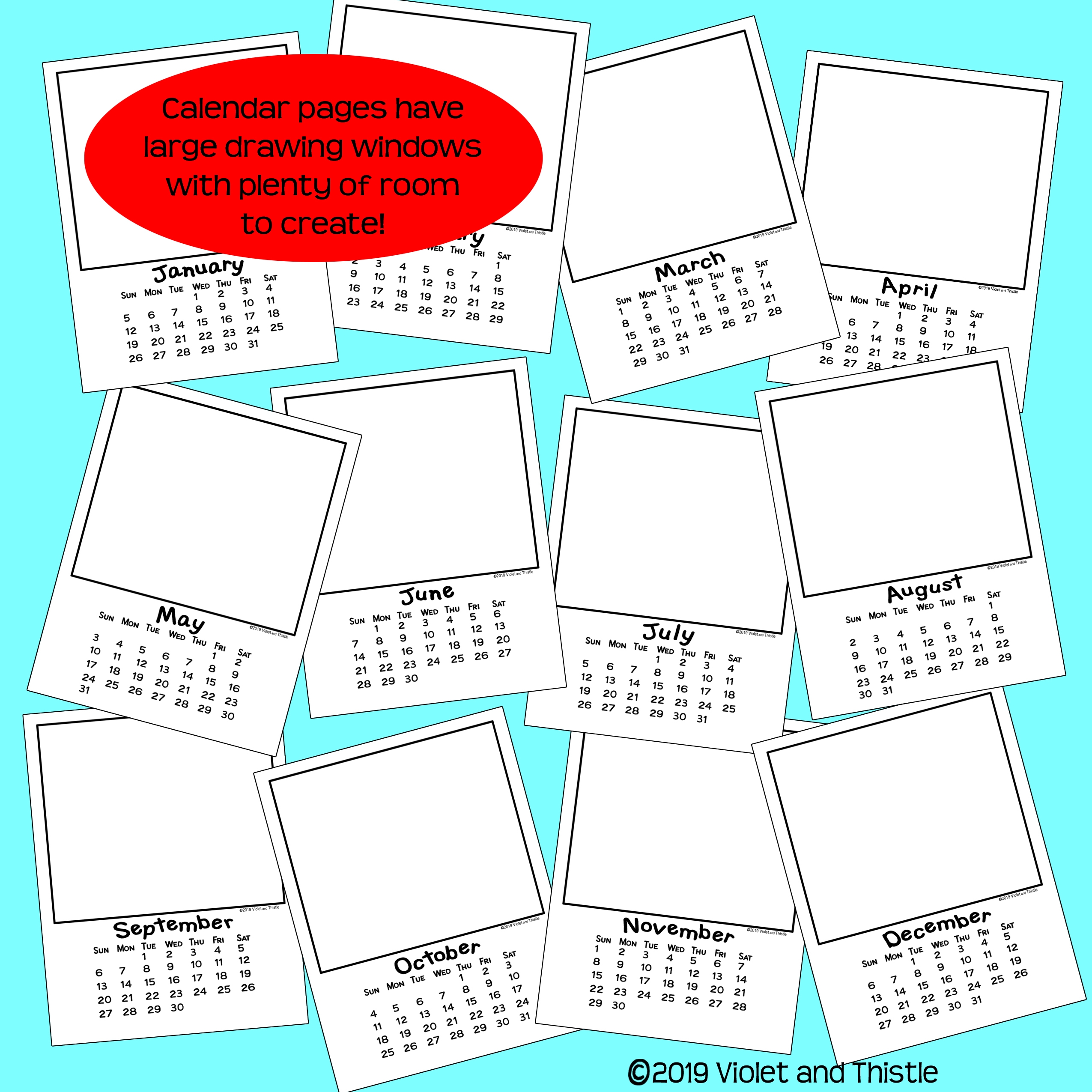 2025 2024 Calendar Parent Christmas Gift For Parent Family Printable Blank For Kids To Draw In C3 Made By Teachers