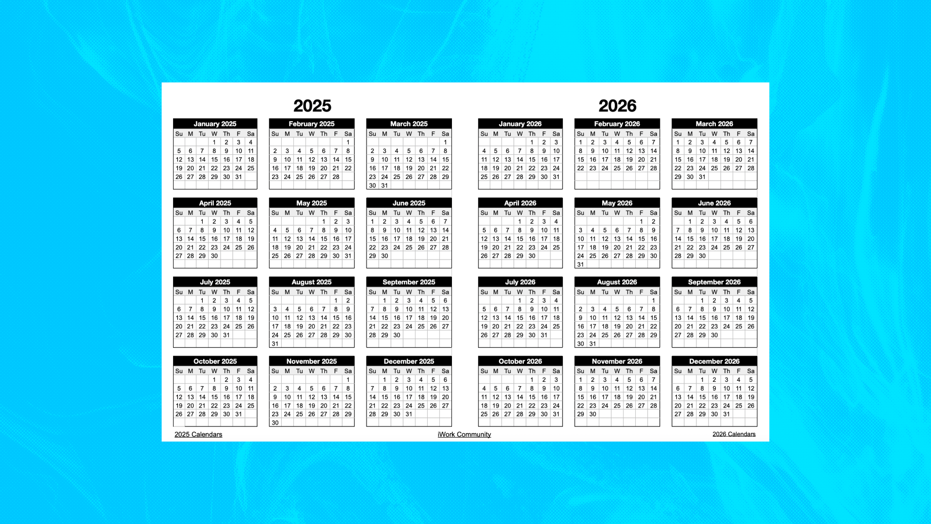2025 2026 Landscape Annual Calendar Template For Numbers IWorkCommunity