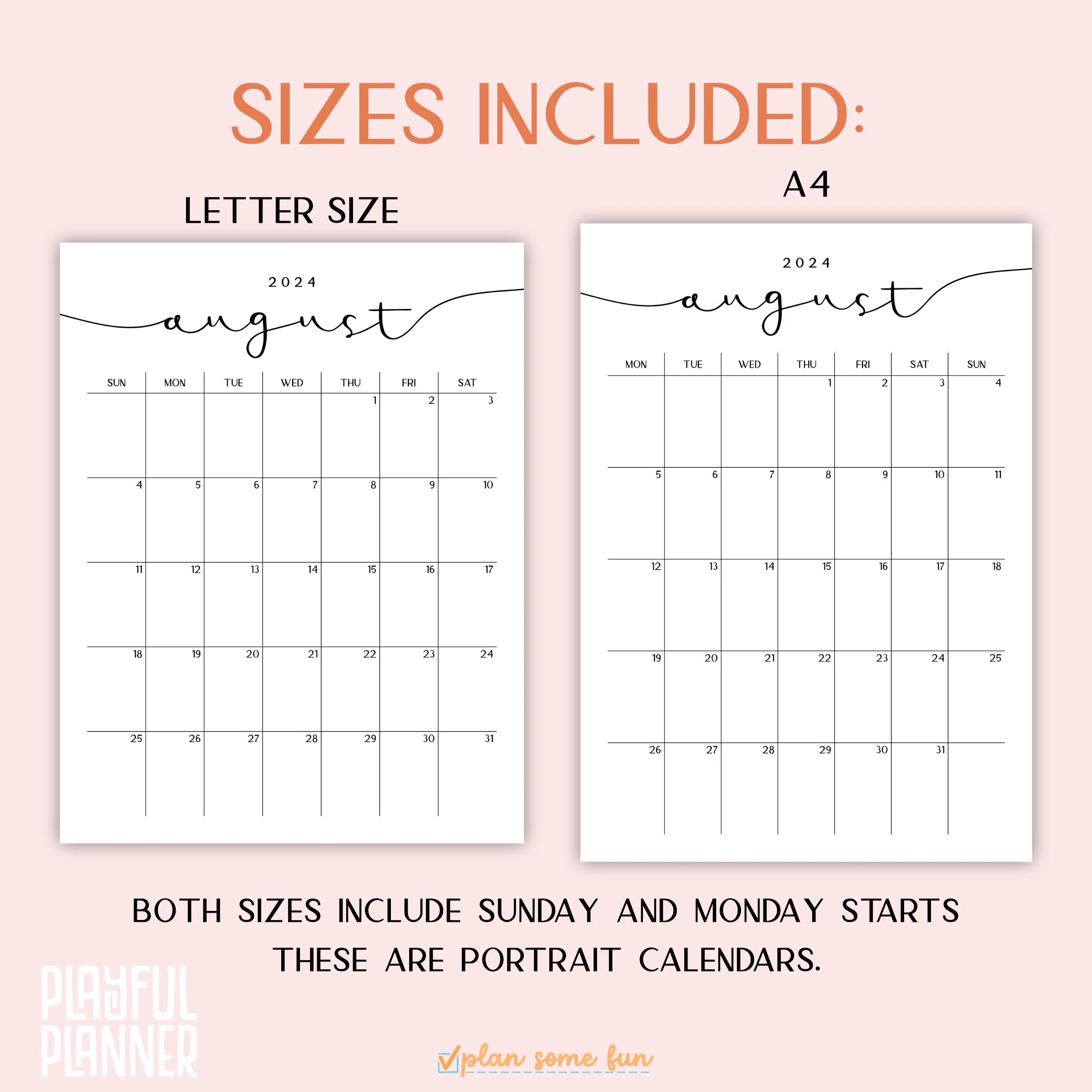 2025 2026 Monthly Calendars Printable Editable Portrait Orientation Year On One Page And Academic Calendars In A4 And Letter Size Etsy