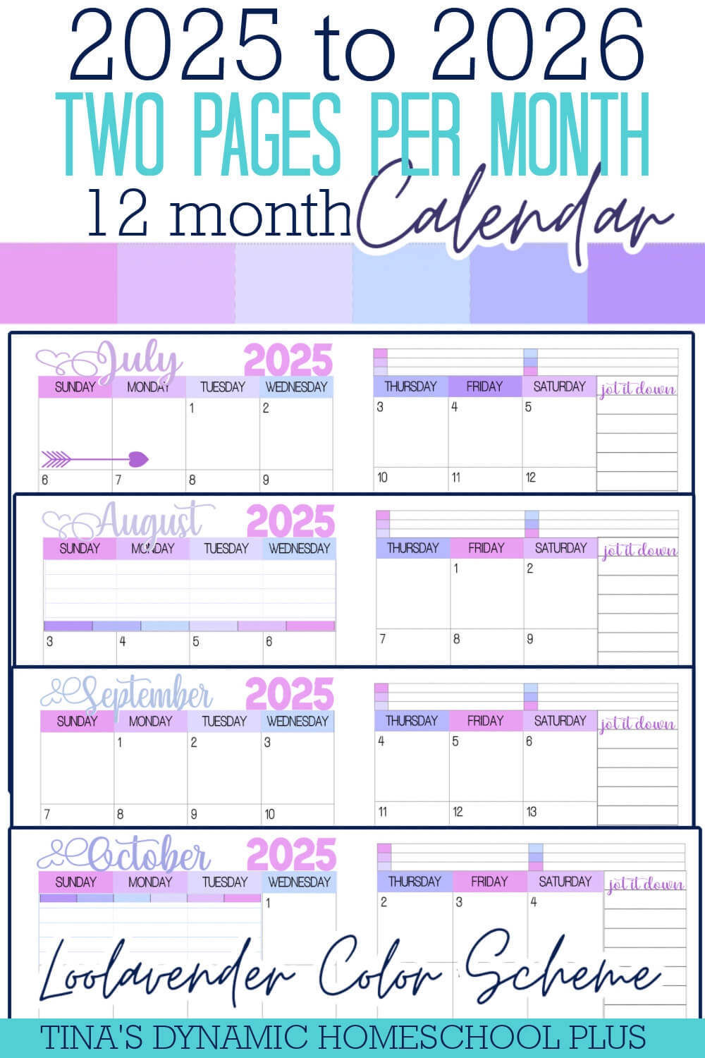 2025 Blank Calendar Months