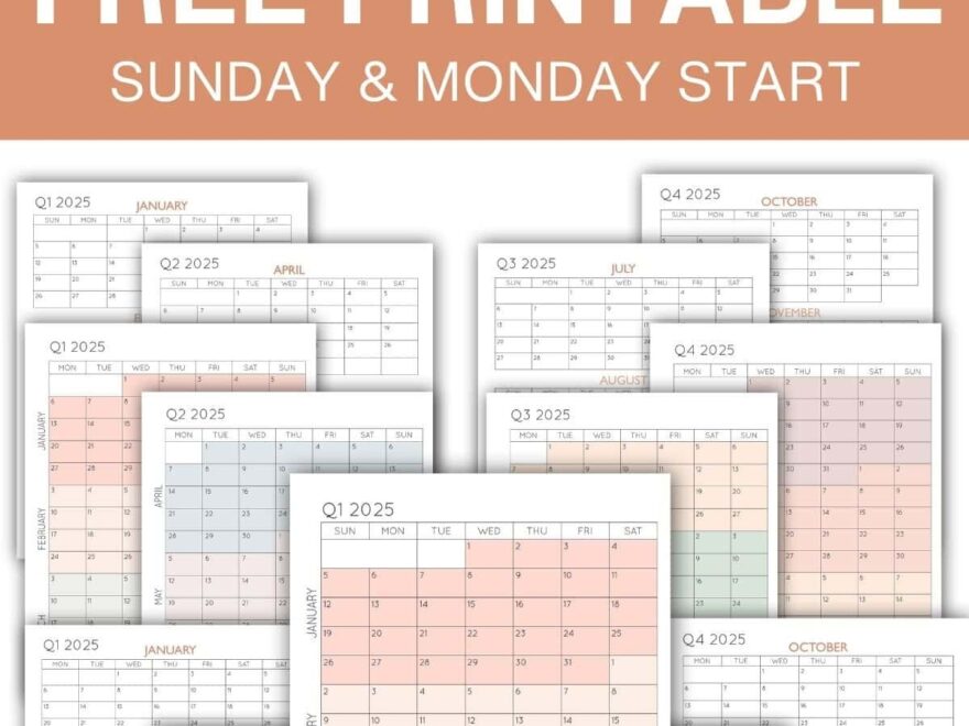2025 3 Month Quarterly Calendar Printables FREE Hey Donna