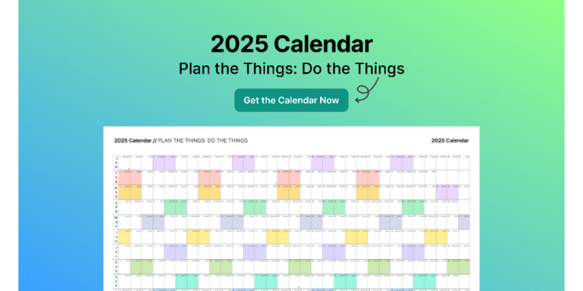 2025 365 Day Calendar View Figma