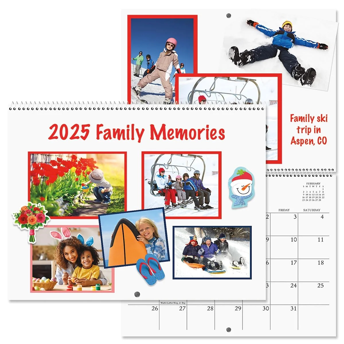 2025 Blank White Scrapbook Wall Calendar 12 Inch X 9 Inch Size Closed 18 Inch Size Open Large Bookstore Quality DIY Spiral Bound Hanging Calendar For Kitchen Office By Current Walmart