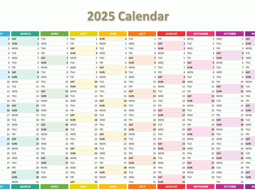 2025 Calendar