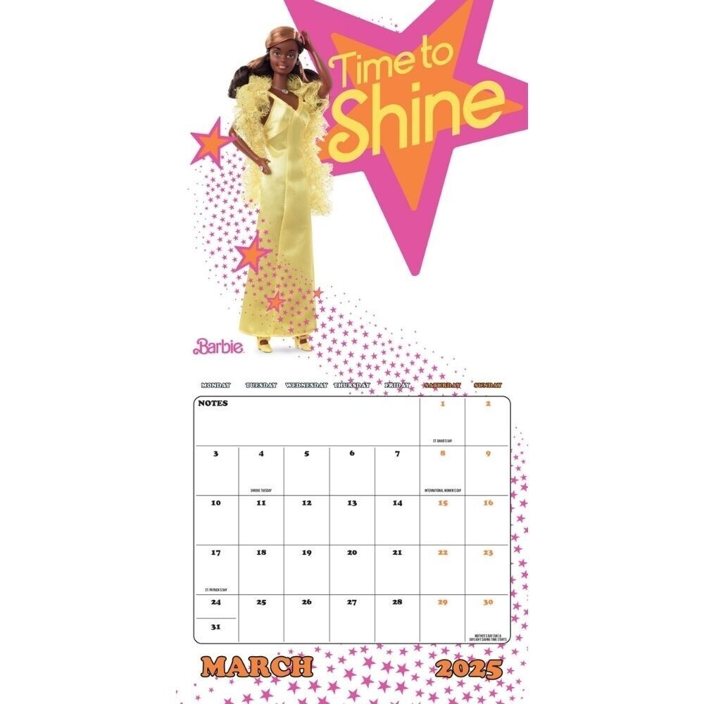 2025 Calendar Barbie Month To View Square Calendar Official Product EBay