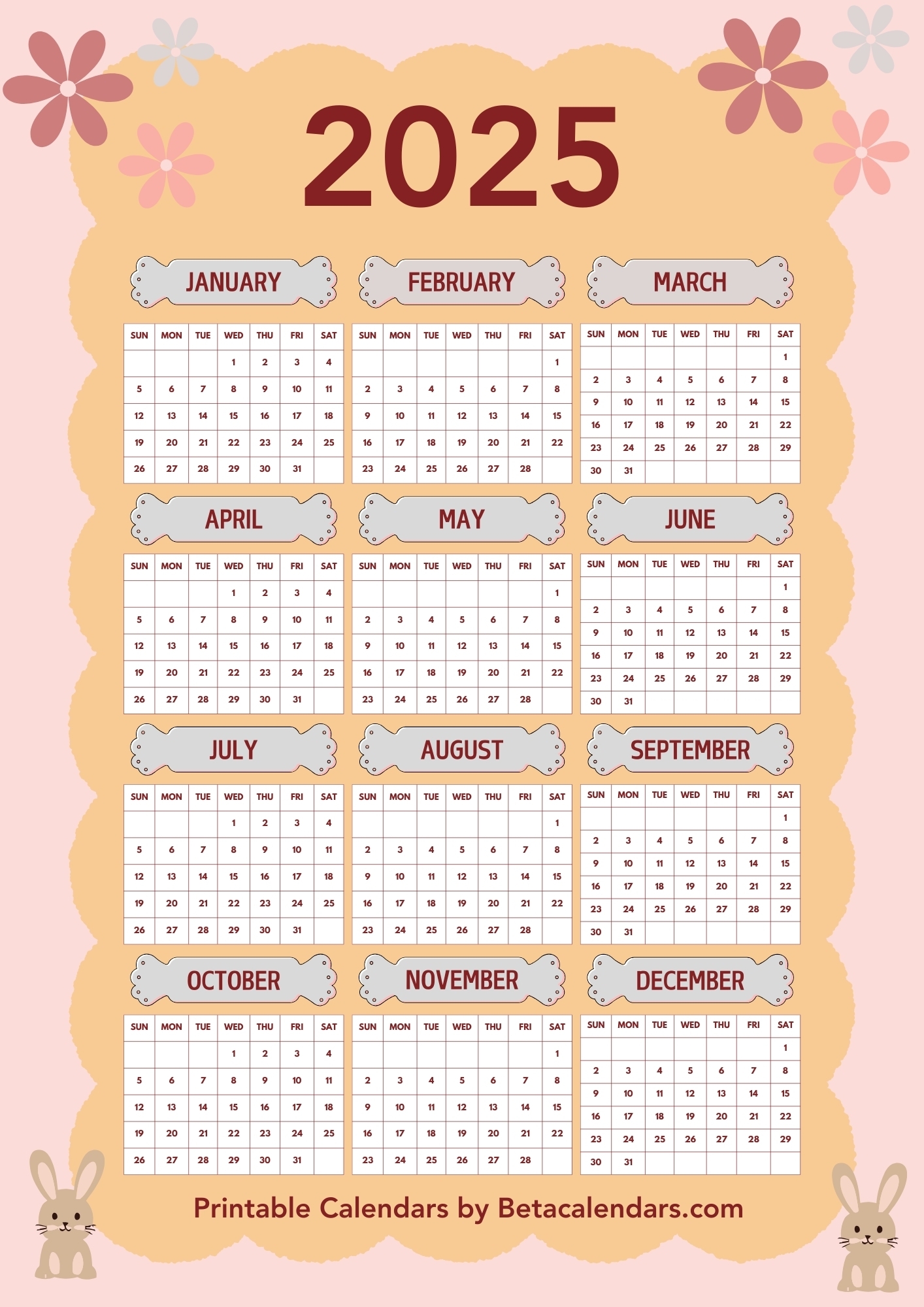 Print Free Blank Calendar 2025