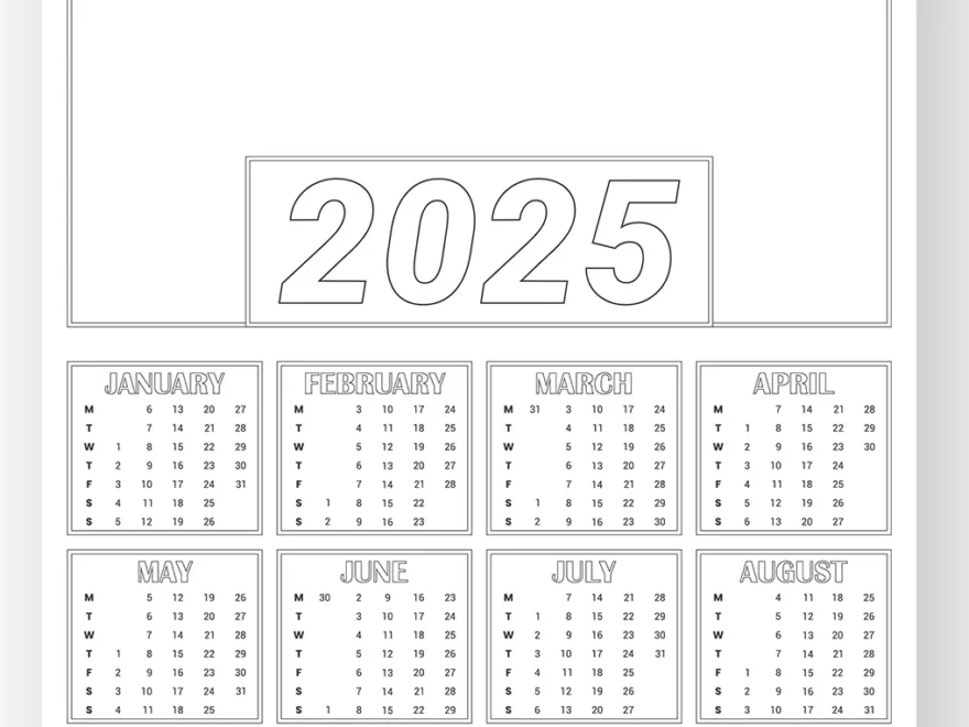 2025 Calendar Blanks Evelay