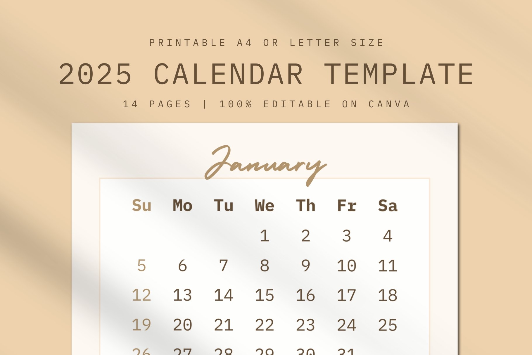 Edit Blank Calendar 2025 Printable