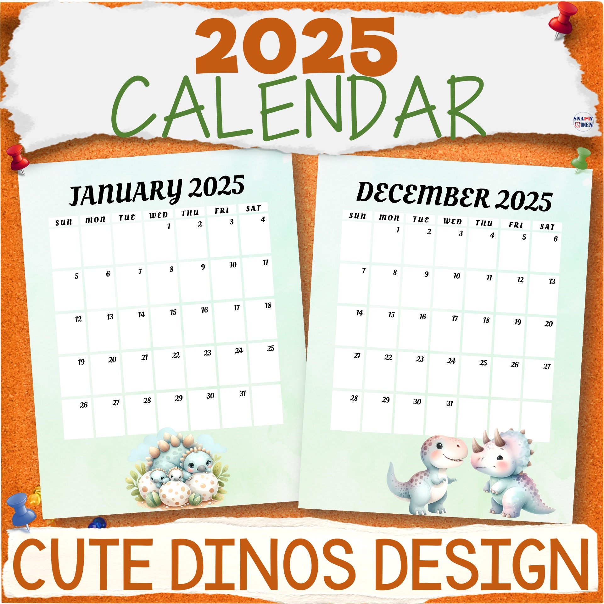 Blank Calendar 2025 Printable Cute