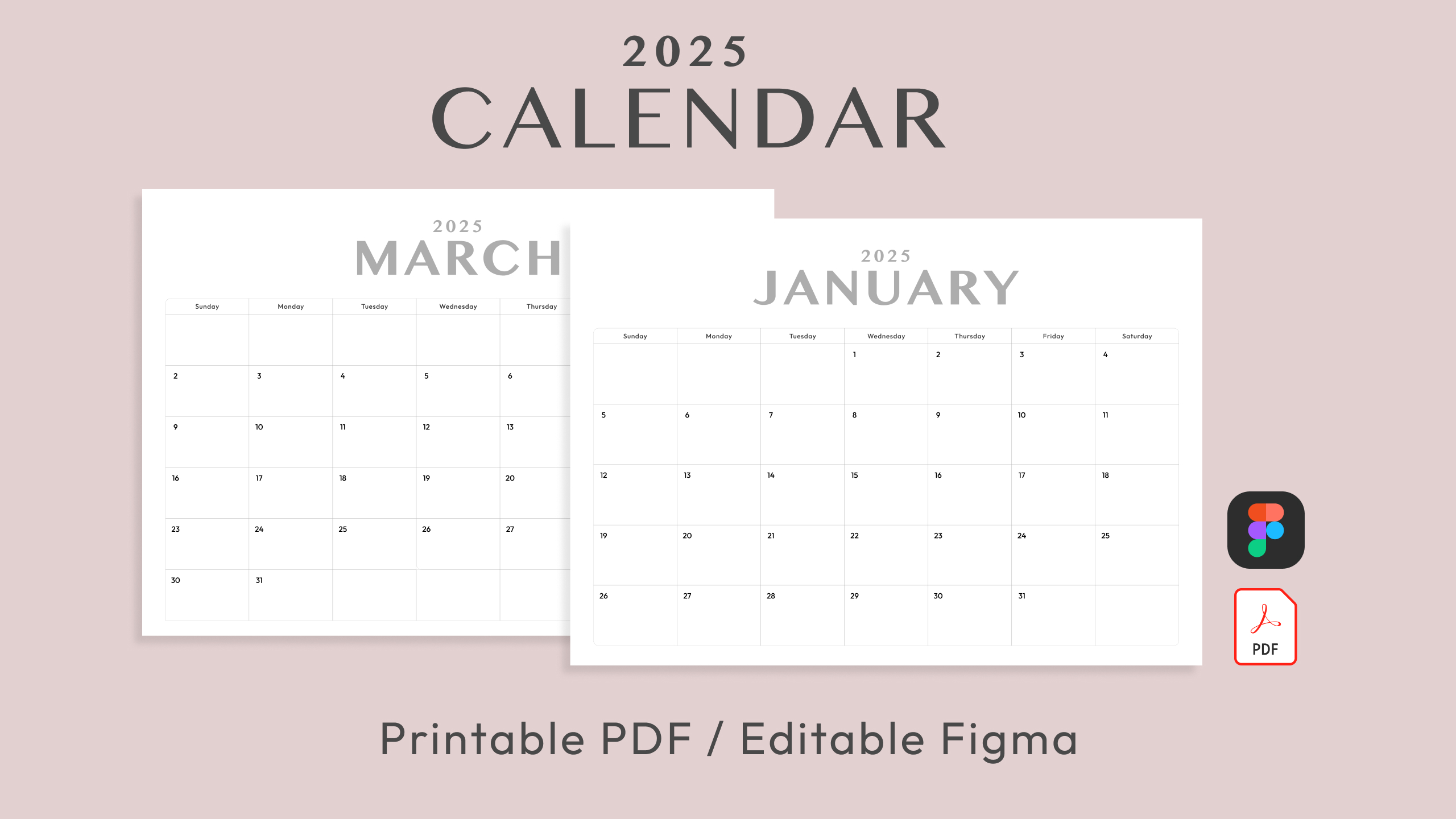 2025 Calendar Figma