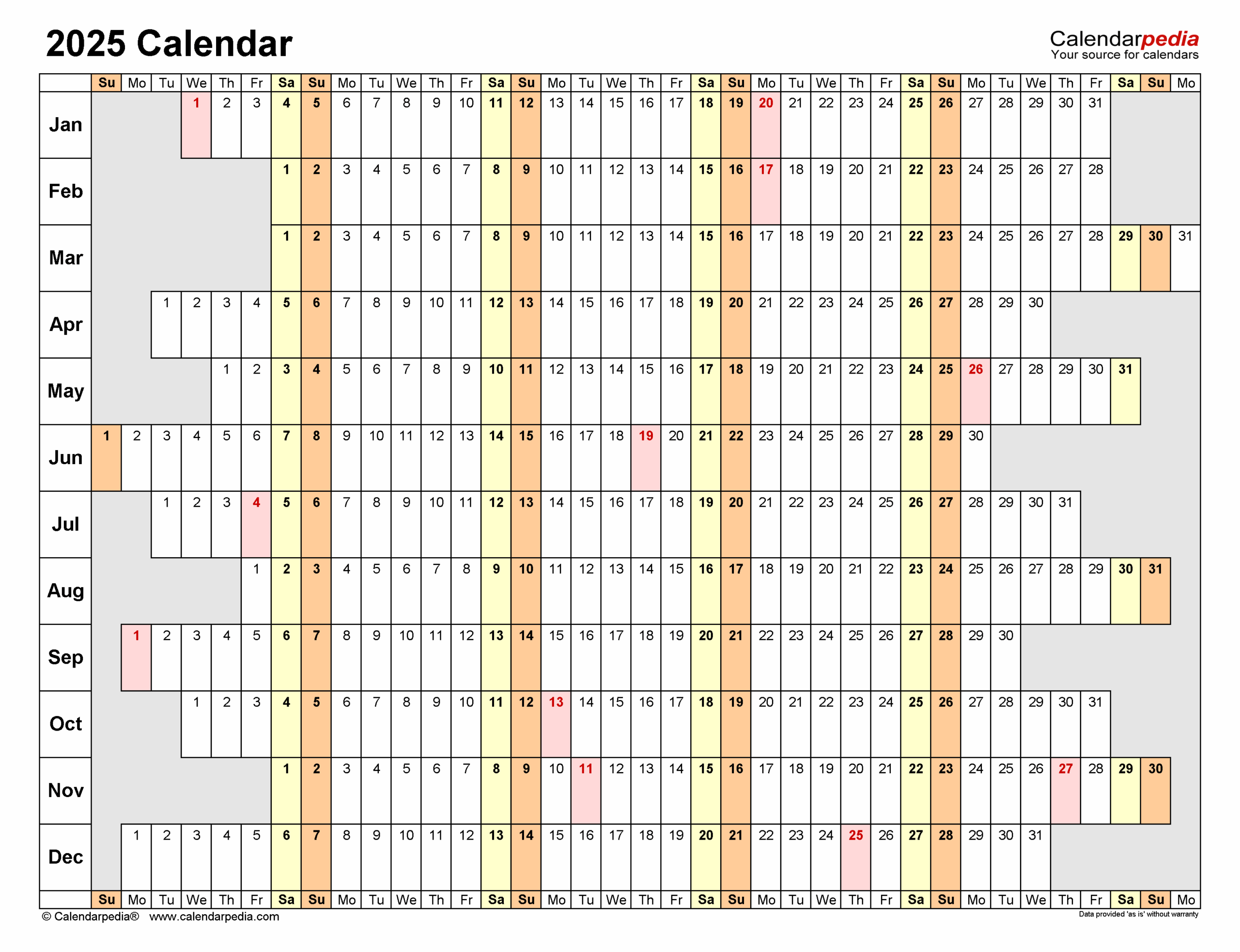 2025 Calendar Free Printable Word Templates Calendarpedia