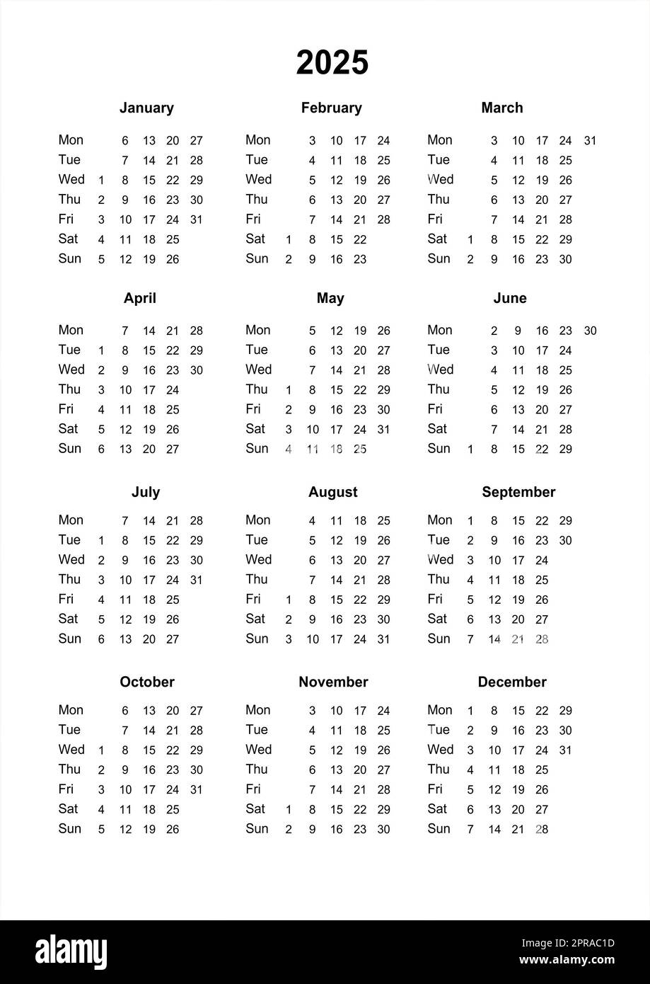2025 Calendar Hi res Stock Photography And Images Alamy