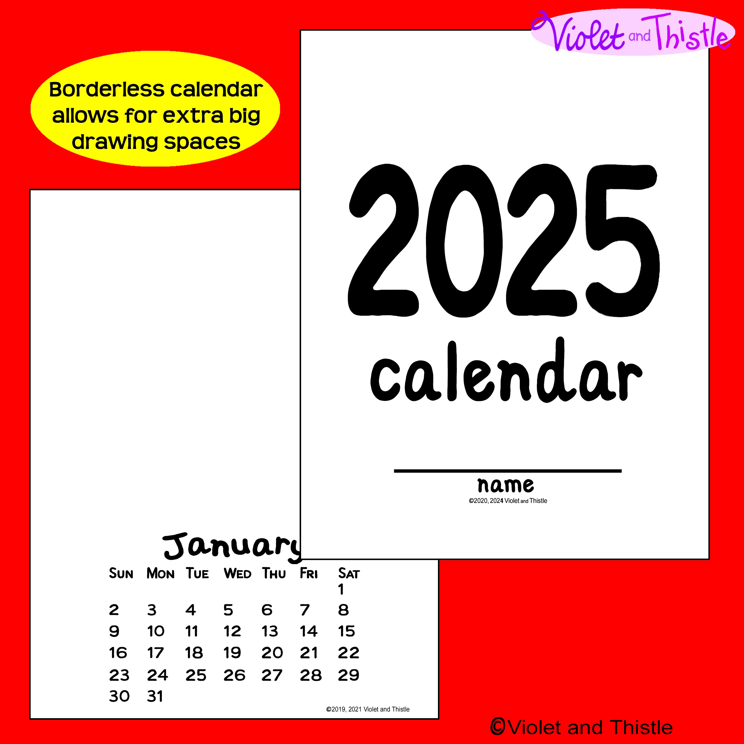 2025 Calendar Parent Christmas Gift For Parent Student Gift Monthly Print Blank Kid Draw In C4 Made By Teachers