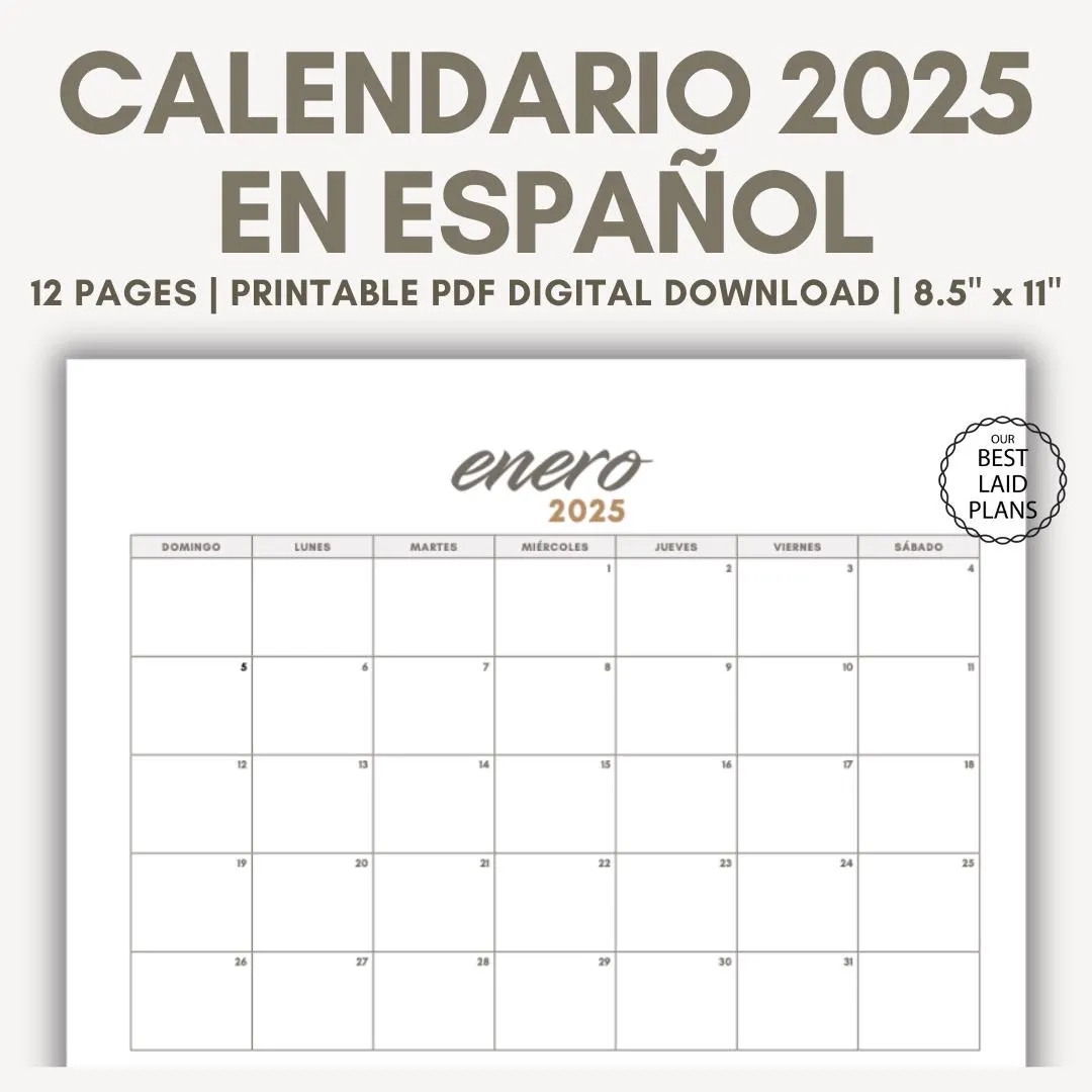 Blank Calendar 2025 Temple