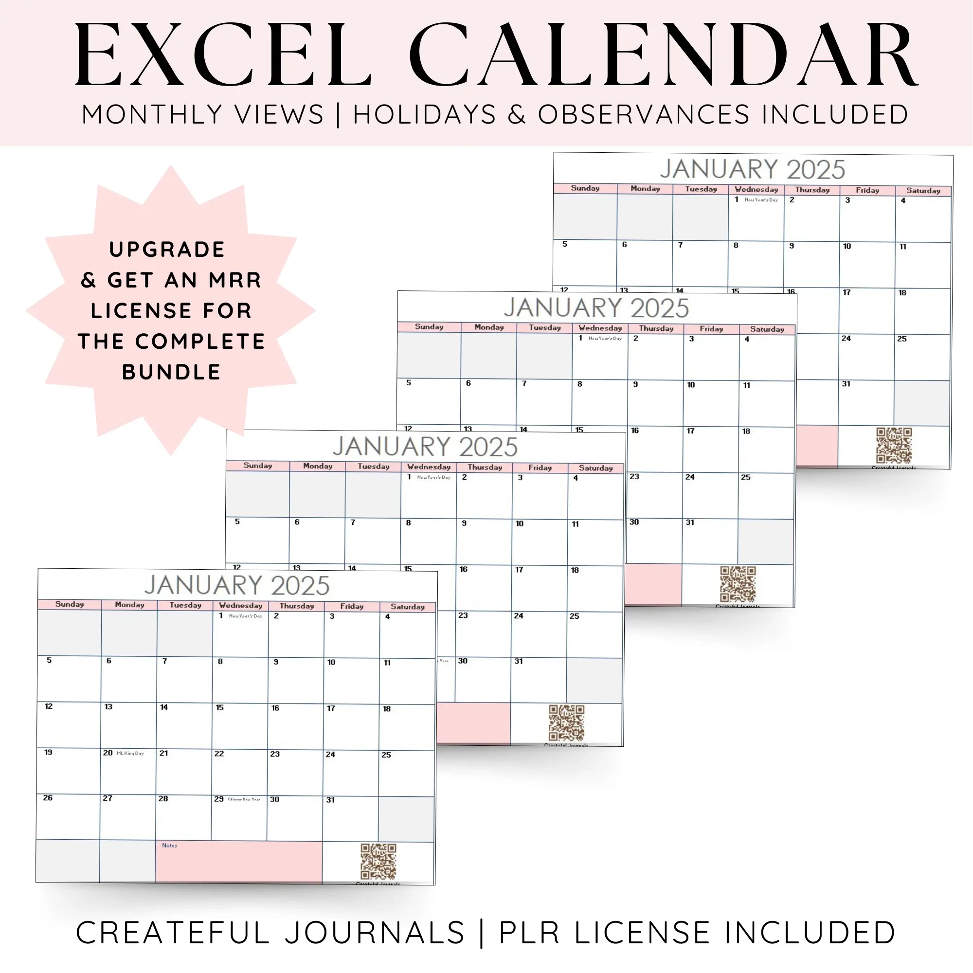 2025 Calendar Templates And Sticker Bundle Createful Journals Your Creative Inspiration