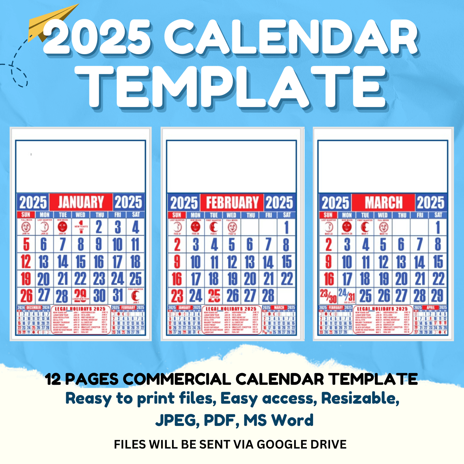 2025 CALENDAR TEMPLATES By Theprintedpapershoppe Raket PH