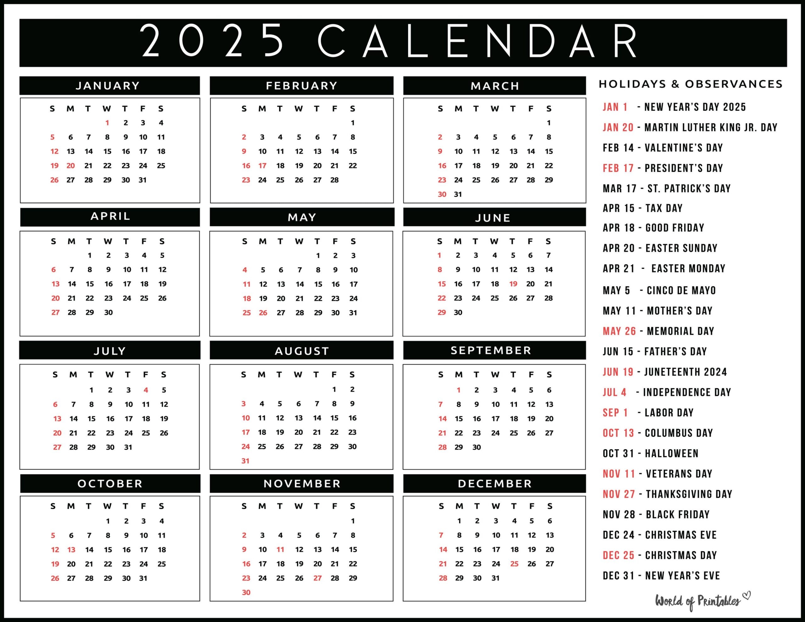 Blank Calendar 2025 De