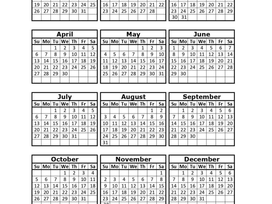 2025 Calendar Yearly Monthly Free Printable Template Excel PDF Image