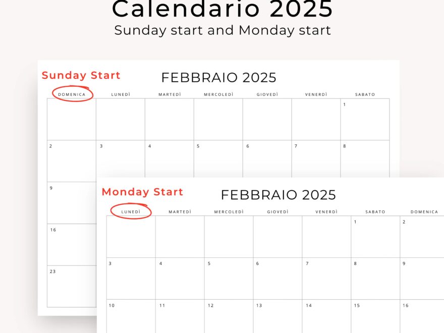 2025 Calendario 2025 Calendario In Italiano Stampabile 2025 Italian Calendar 2025 PDF Monthly Planner In Italian 2025 Calendar PRINTABLE Etsy