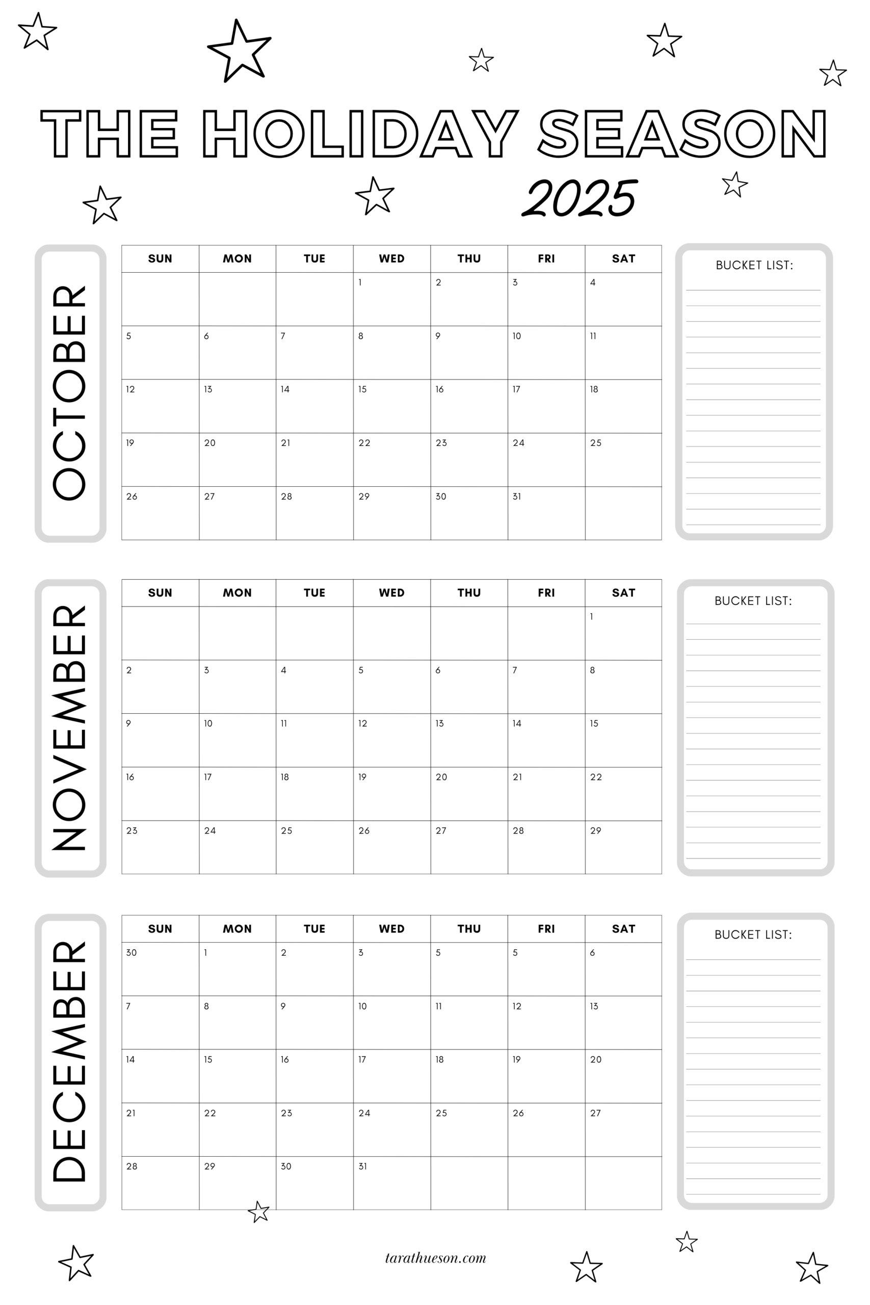 2025 Calendars Free Printables Tara Thueson