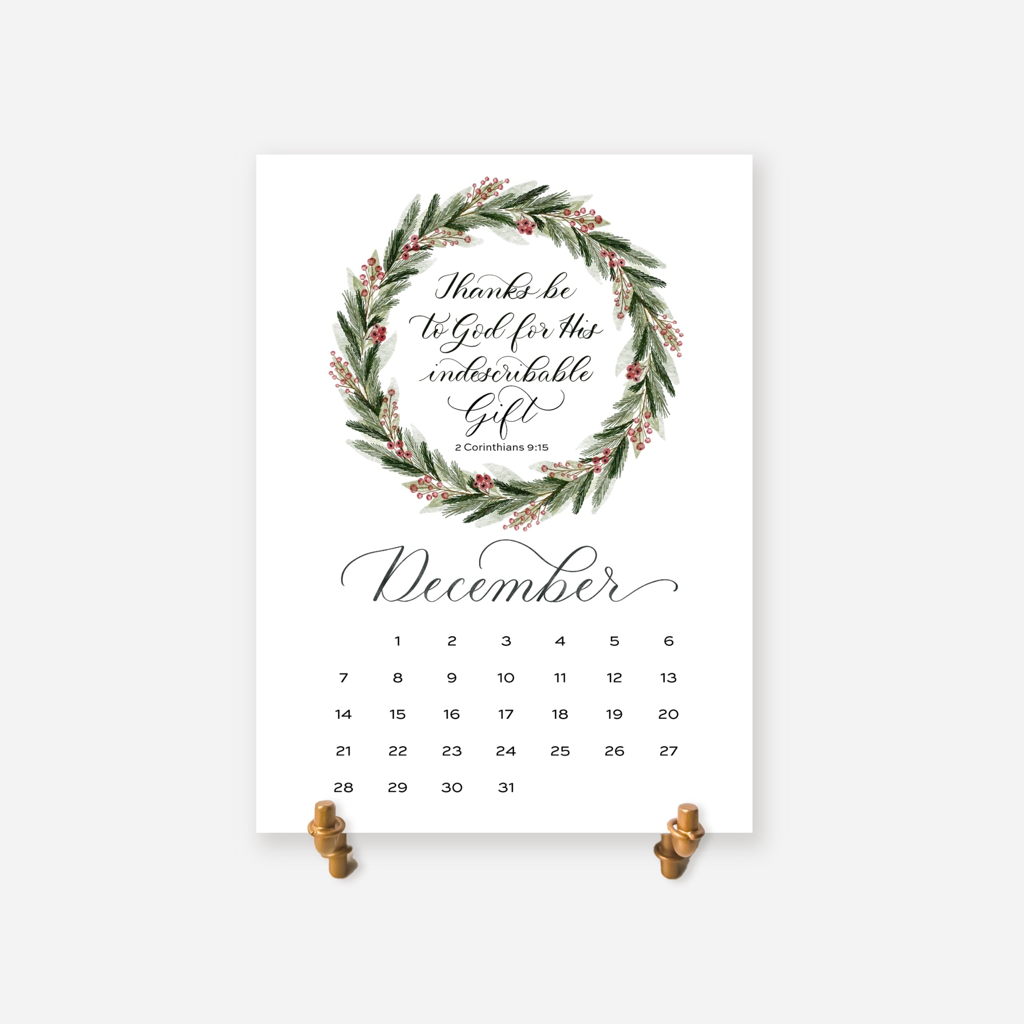 2025 Desktop Calendar Blue Skies Lettering