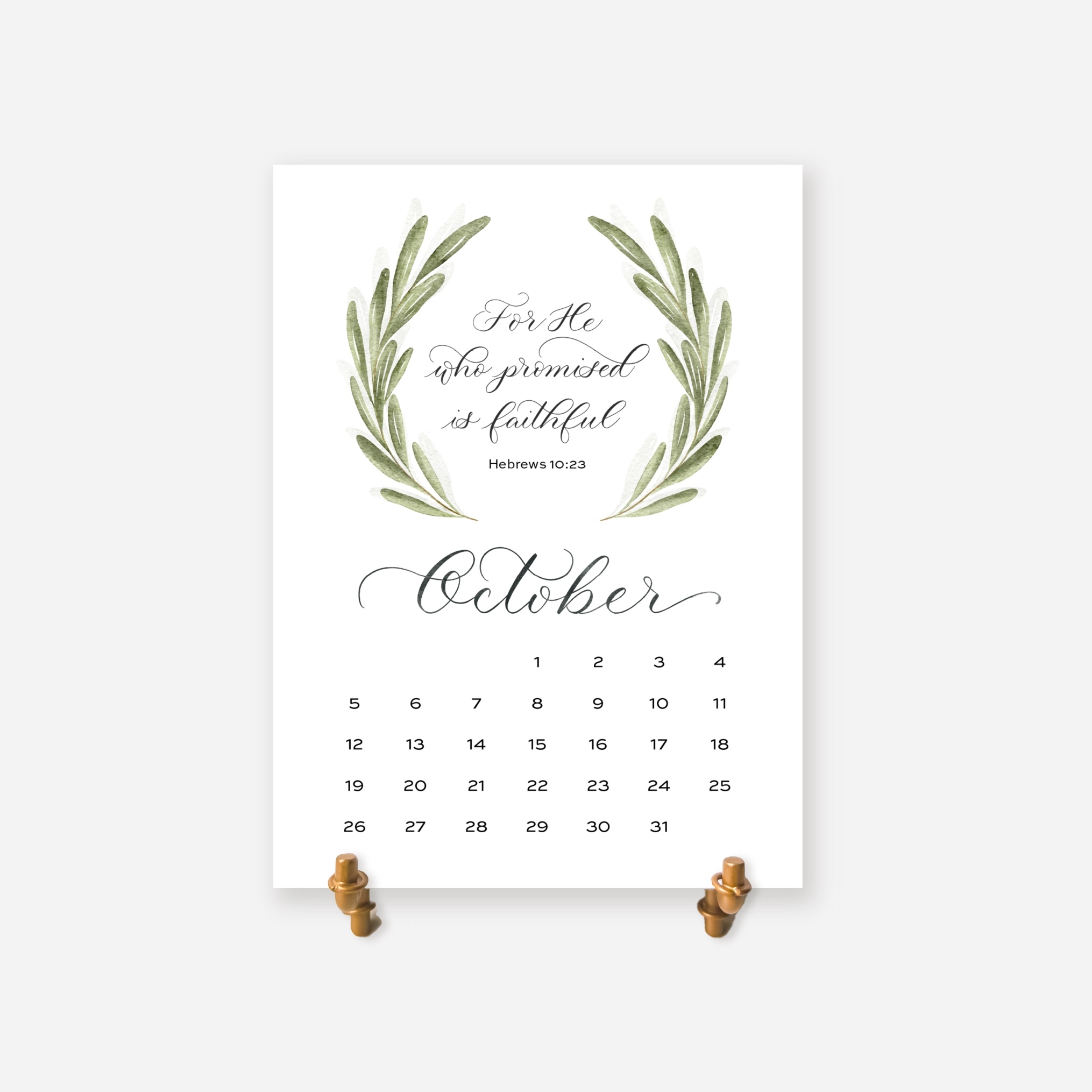 2025 Desktop Calendar Blue Skies Lettering