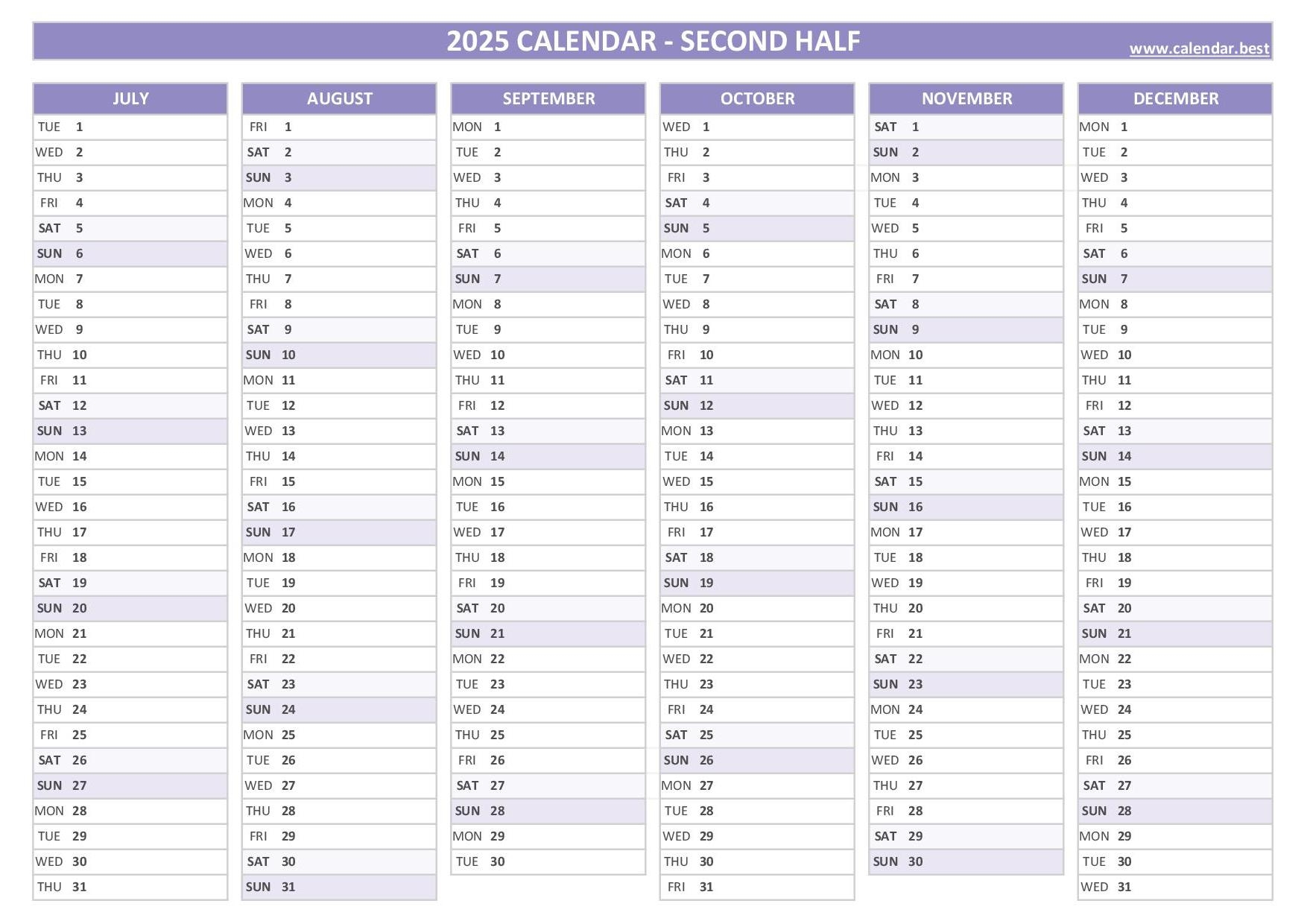 2025 Blank Calendars To Print