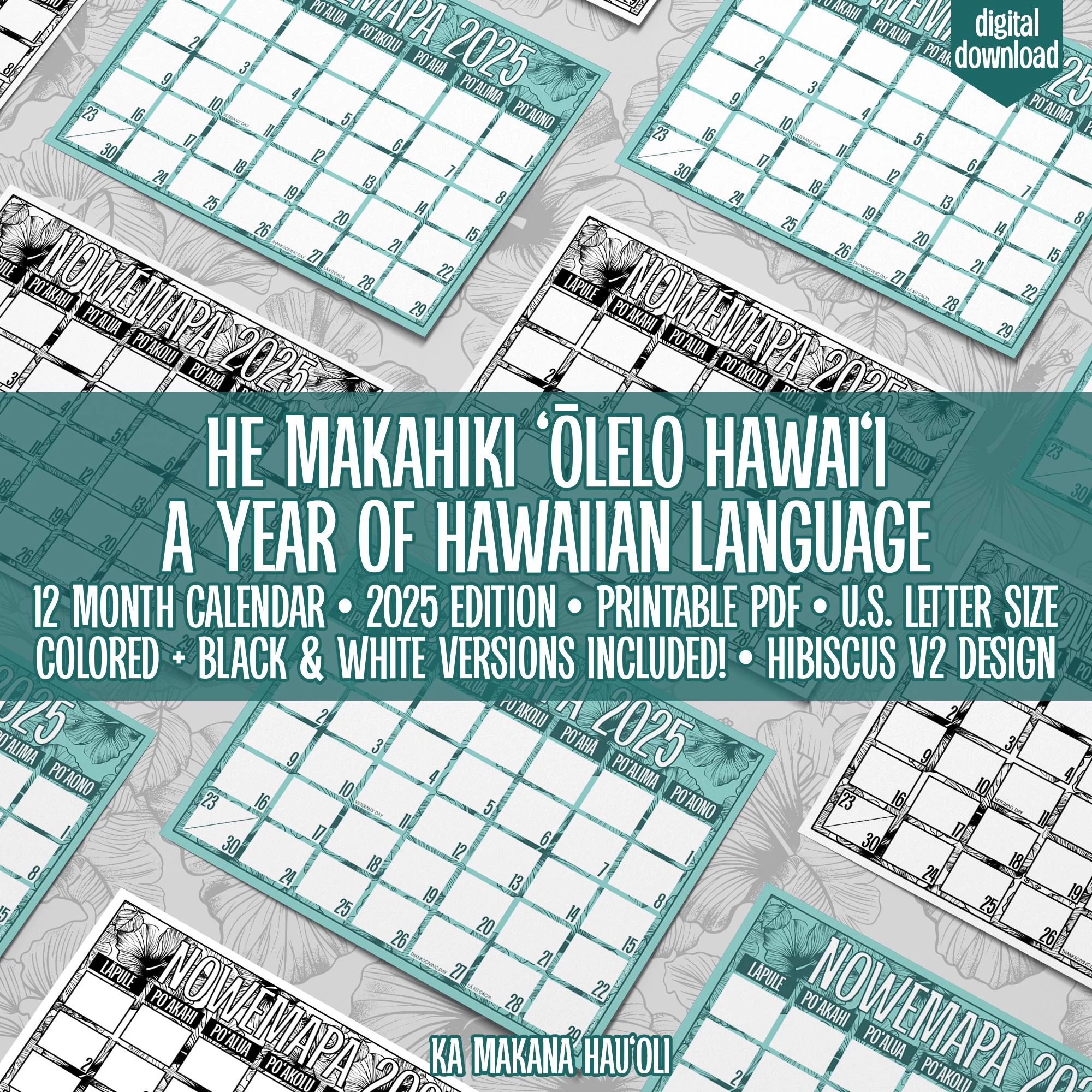 2025 Hawaii Calendar Etsy