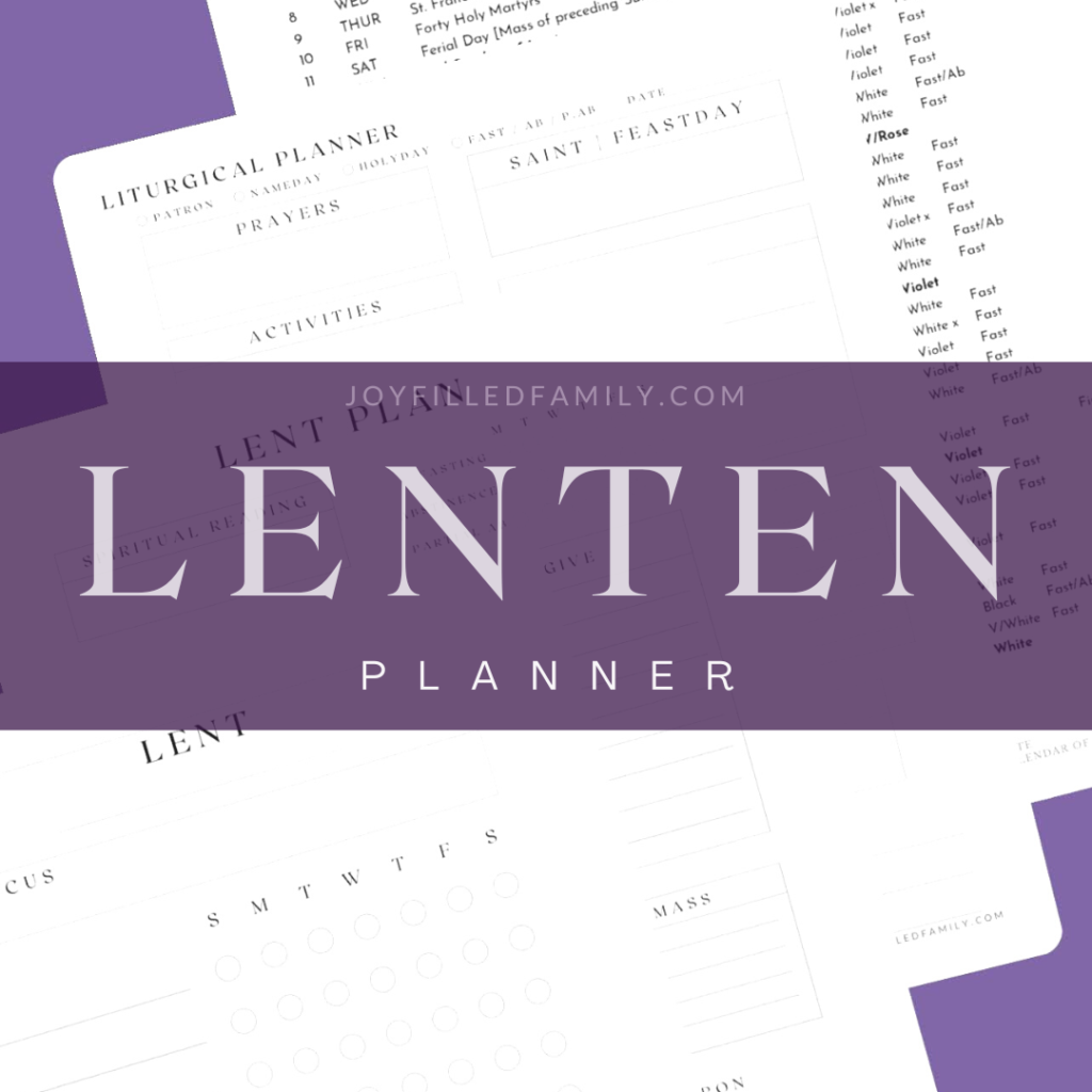 2025 Lenten Calendar Planner