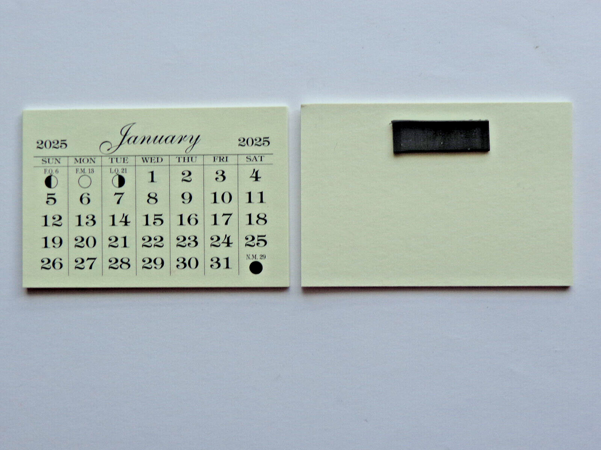 2025 MINI MONTHLY TEAROFF QUALITY MAGNETIC CALENDAR PAD BACK PAGE CARD STOCK EBay