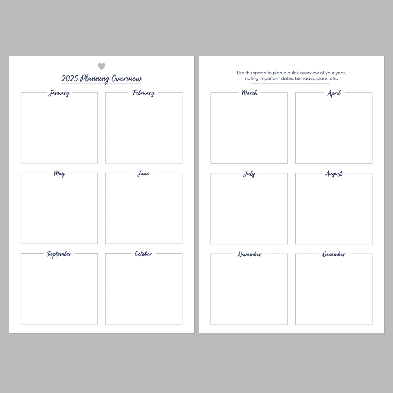 2025 Monthly Notebook Planner 5 8