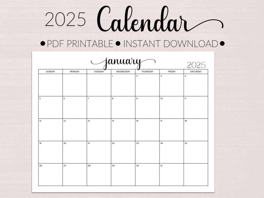 2025 Monthly Printable Planner Landscape Monthly Planning Organization Help Calendar Printable PDF Business Planner Homeschool Calendar Etsy