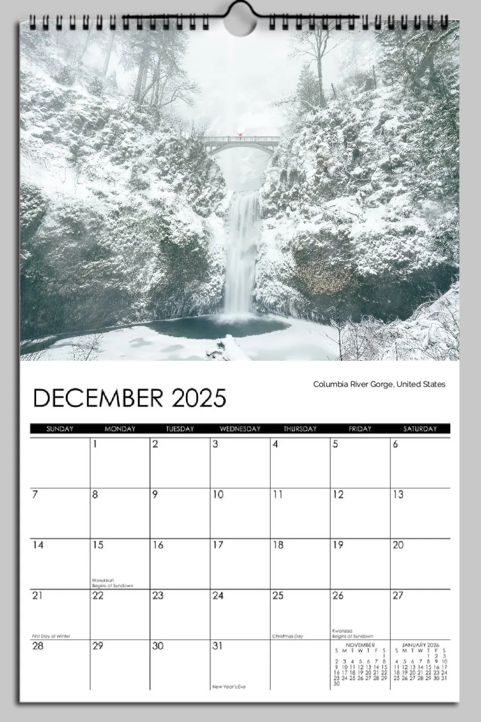 Blank December 2025 Calendar Vertical