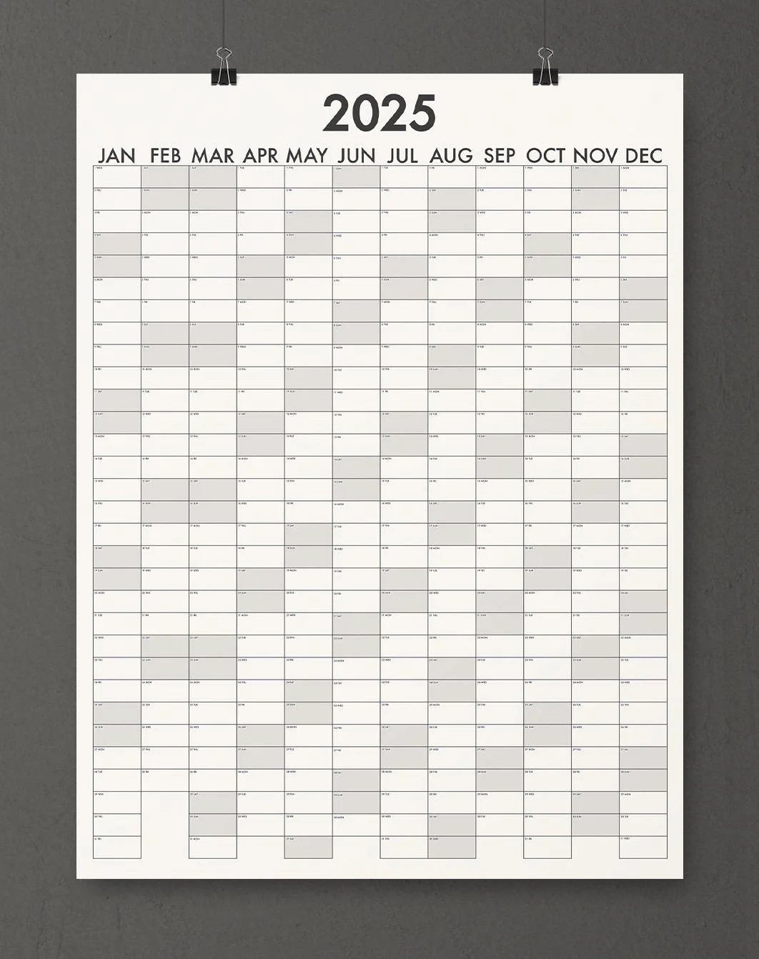 2025 Poster Sized Calendar Etsy