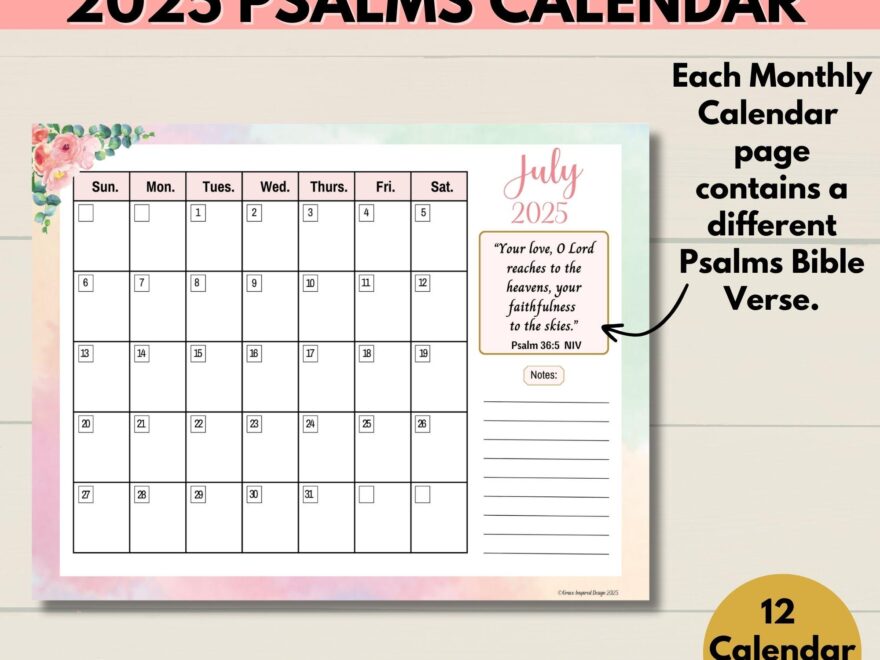 2025 Printable Calendar Bible Verse Calendar Printable 2025 Monthly Planner Insert 2025 Inspirational Calendar 4 Sizes 2025 Calendar PDF Etsy