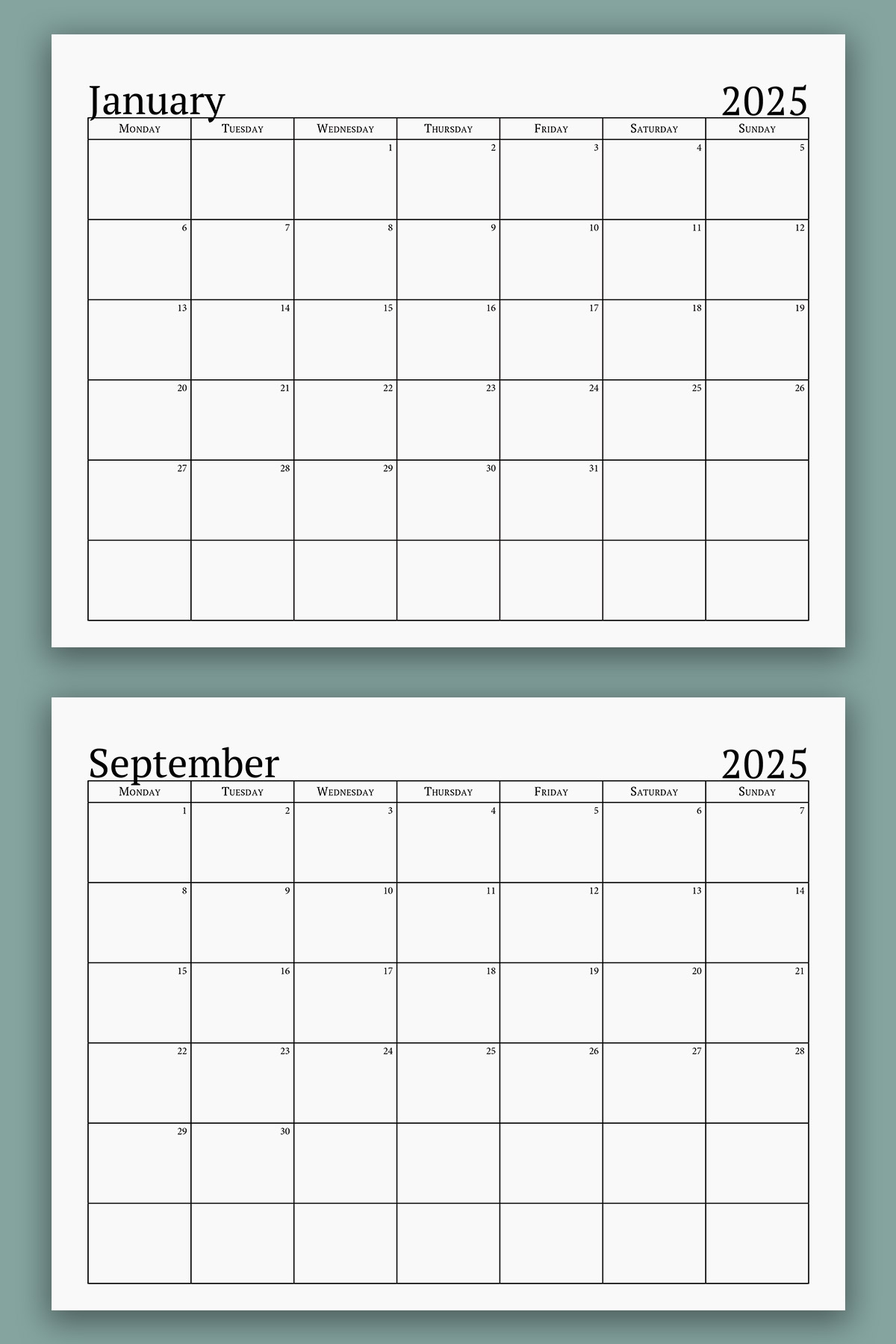 2025 Printable Calendar One Page Design Example 5 Mom Envy