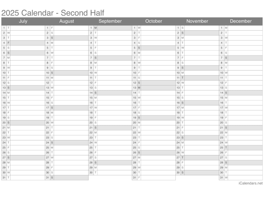 2025 Printable Calendar PDF Or Excel