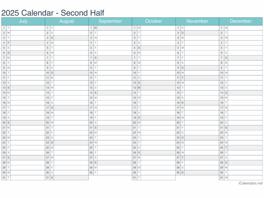 2025 Printable Calendar PDF Or Excel