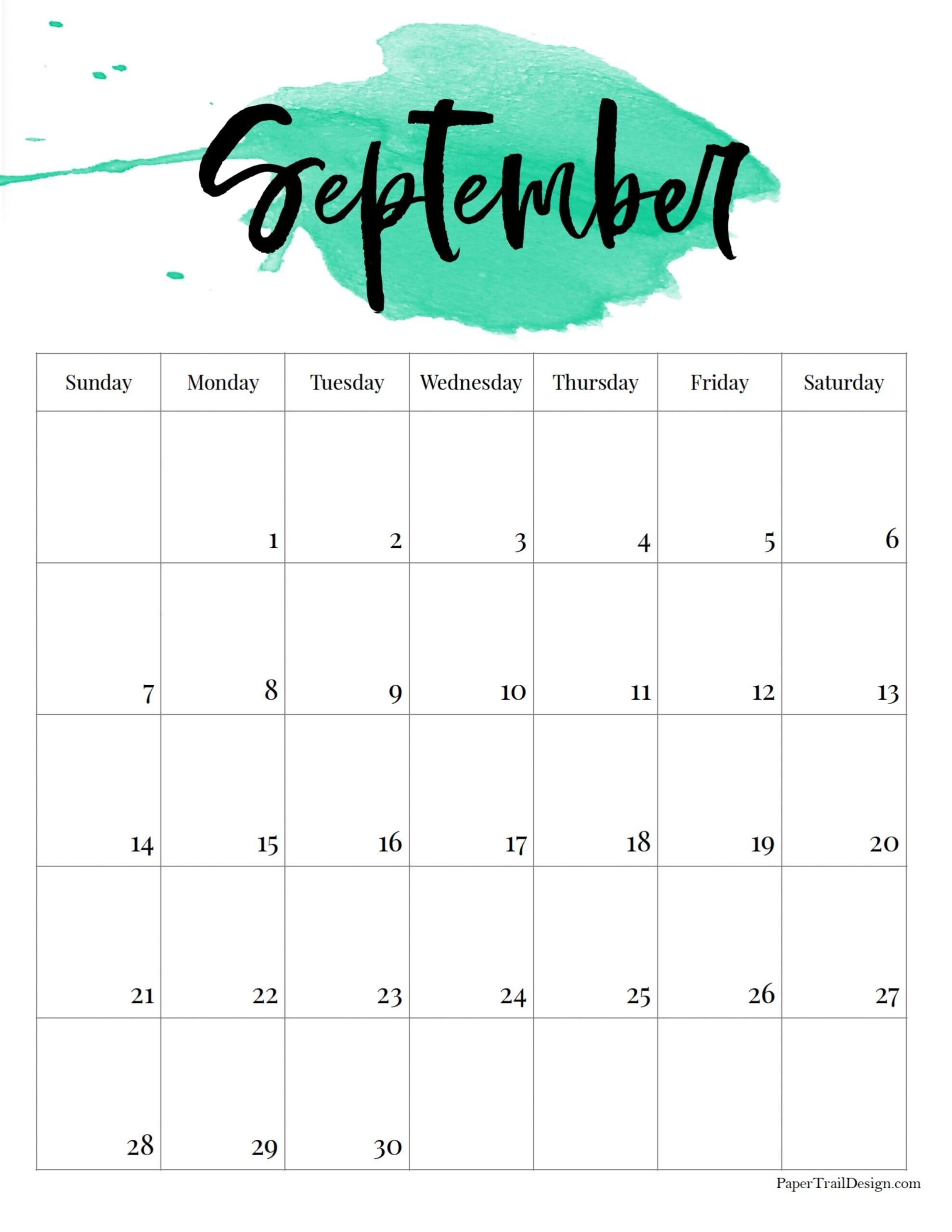 Blank Calendar For Sept 2025