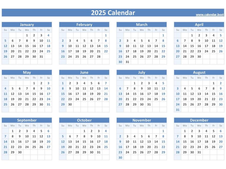2025 Printable Calendar With Week Numbers And Holidays